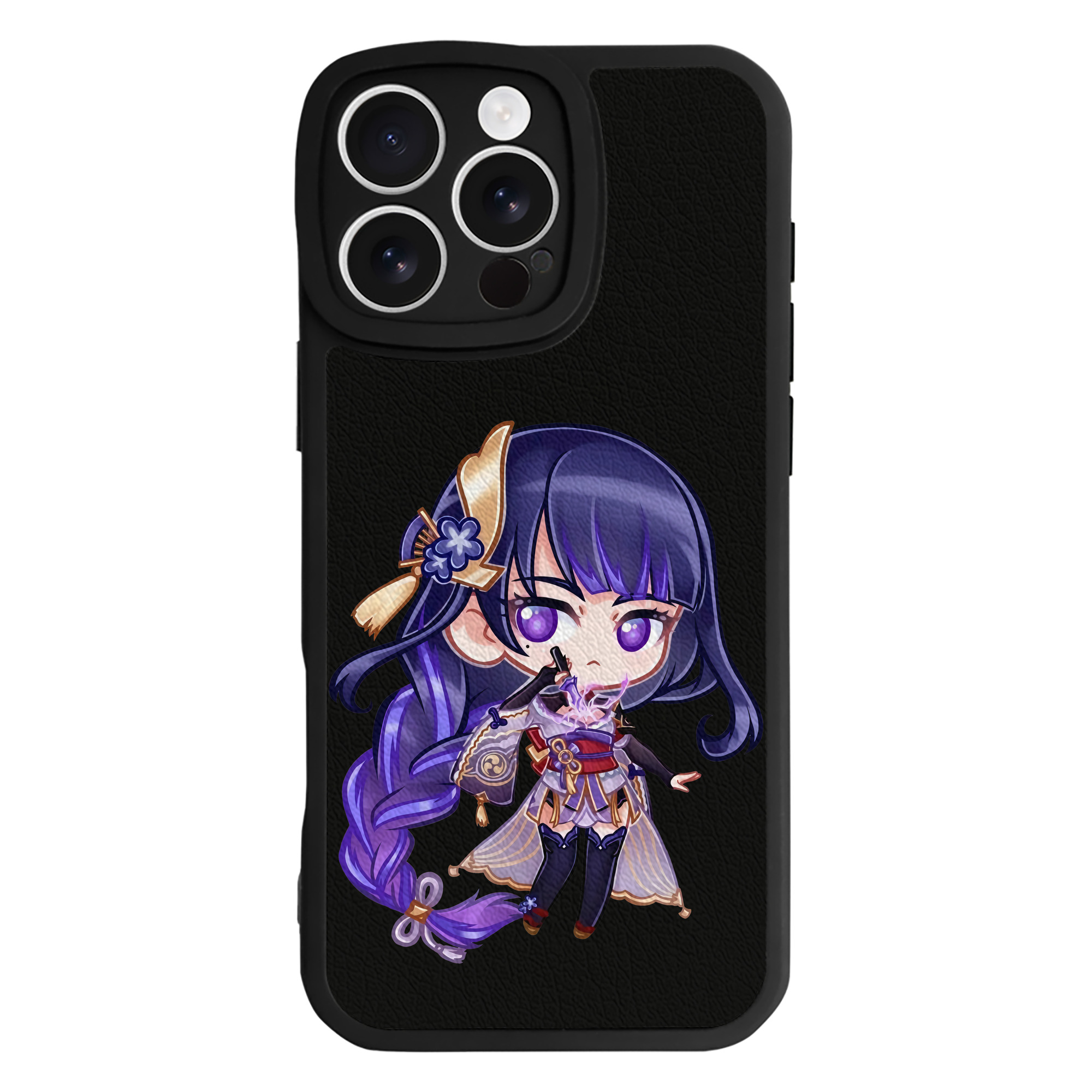げんし神 雷電将軍 らいでんしょうぐん genshin Raiden Shogun 【iPhone 16シリーズ対応】シリコンスマホケース（レザー調） 材質：シリコン